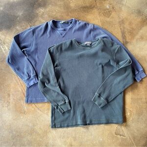 VTG 90s Eddie Bauer Thermal Waffle Knit Long Sleeve Shirt 2-Pack